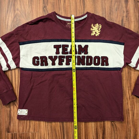 Harry Potter Team Gryffindor Chenille Lettering Cropped Sweatshirt Size Small - Picture 8 of 10